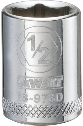 DEWALT DWMT88978OSP Drive Hand Socket, 1/2 in Socket, 3/8 in Drive, 6-Point, Steel, Polished Chrome Vanadium