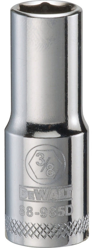 DEWALT DWMT88985OSP Drive Hand Socket, 3/8 in Socket, 3/8 in Drive, 6-Point, Steel, Polished Chrome Vanadium