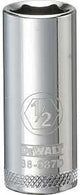 DEWALT DWMT88987OSP Drive Hand Socket, 1/2 in Socket, 3/8 in Drive, 6-Point, Steel, Polished Chrome Vanadium