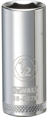 DEWALT DWMT88987OSP Drive Hand Socket, 1/2 in Socket, 3/8 in Drive, 6-Point, Steel, Polished Chrome Vanadium
