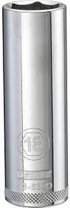 DEWALT DWMT93533OSP Drive Socket, 18 mm Socket, Deep Socket, 3-1/8 in OAL, 1/2 in Drive, 6-Point, Vanadium Steel