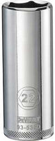 DEWALT DWMT93536OSP Drive Socket, 22 mm Socket, Deep Socket, 3-1/8 in OAL, 1/2 in Drive, 6-Point, Vanadium Steel