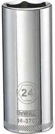 DEWALT DWMT96370OSP Drive Socket, 24 mm Socket, Deep Socket, 3-1/8 in OAL, 1/2 in Drive, 6-Point, Vanadium Steel