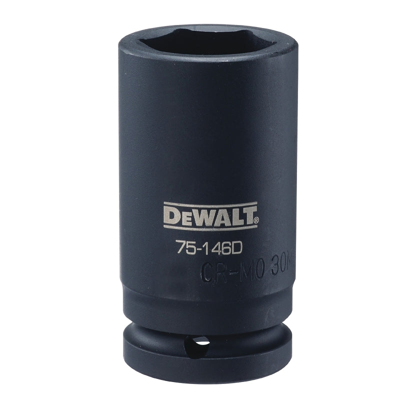 DEWALT DWMT75146OSP Impact Socket, 30 mm Socket, 3/4 in Drive, 6-Point, CR-440 Steel, Black Oxide