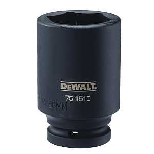 DEWALT DWMT75151OSP Impact Socket, 38 mm Socket, 7/8 in D Socket, 3/4 in Drive, 6-Point, CR-440 Steel, Black Oxide