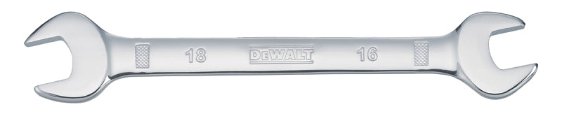 DEWALT DWMT75435OSP Open End Wrench, Metric, 16 x 18 mm Head, 8-1/32 in L, Polished Chrome-Plated