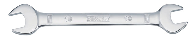 DEWALT DWMT75435OSP Open End Wrench, Metric, 16 x 18 mm Head, 8-1/32 in L, Polished Chrome-Plated