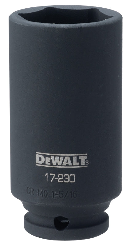 DEWALT DWMT17230B Impact Socket, 1/2 in Drive, 6-Point, CR-440 Steel, Black Oxide