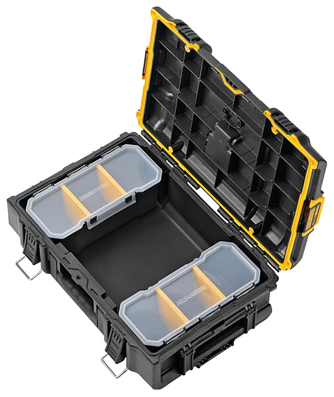 DEWALT ToughSystem 2.0 DWST08165 Tool Box, 110 lb, Plastic, Black, 21-3/4 in L x 14-3/4 in W x 7 in H Outside