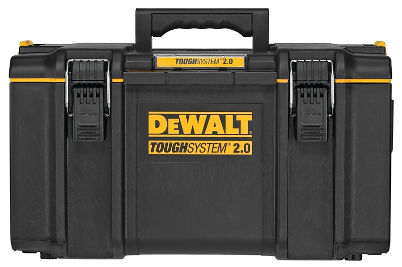 DEWALT ToughSystem 2.0 DWST08300 Large Tool Box, 110 lb, Plastic, Black, 21-3/4 in L x 14-3/4 in W x 12-3/8 in H Outside