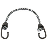 Keeper A06019Z Bungee Cord, 18 in L, Rubber, Black/Gray, Hook End