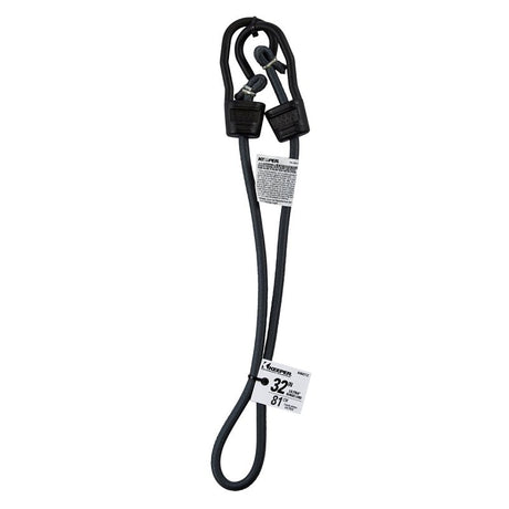 Keeper A06077Z Bungee Cord, 32 in L, Rubber, Gray, Hook End