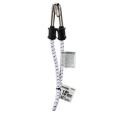 Keeper A06272Z Bungee Cord, 0.315 in Dia, 18 in L, Rubber/Steel, Black/White, Hook End