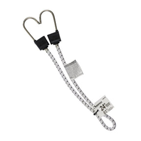 Keeper A06274Z Bungee Cord, 0.315 in Dia, 24 in L, Rubber/Steel, Black/White, Hook End