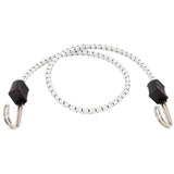 Keeper A06276Z Bungee Cord, 0.315 in Dia, 32 in L, Rubber/Steel, Black/White, Hook End