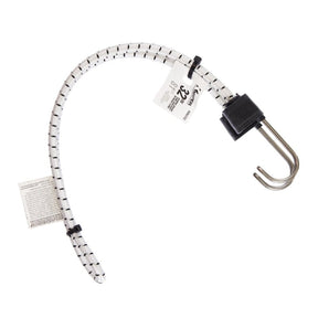Keeper A06276Z Bungee Cord, 0.315 in Dia, 32 in L, Rubber/Steel, Black/White, Hook End