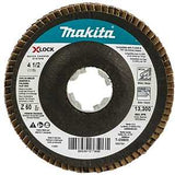 Makita X-LOCK T-03903 Grinding and Polishing Flap Disc, 4-1/2 in Dia, 7/8 in Arbor, 60 Grit, Coarse