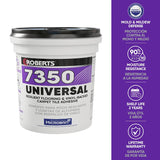 Roberts 7350 Series 7350RB004 Universal Flooring Adhesive, Paste, Resinous, Very Mild Acrylic, Off-White, 1 gal, Pail, Pack of 4