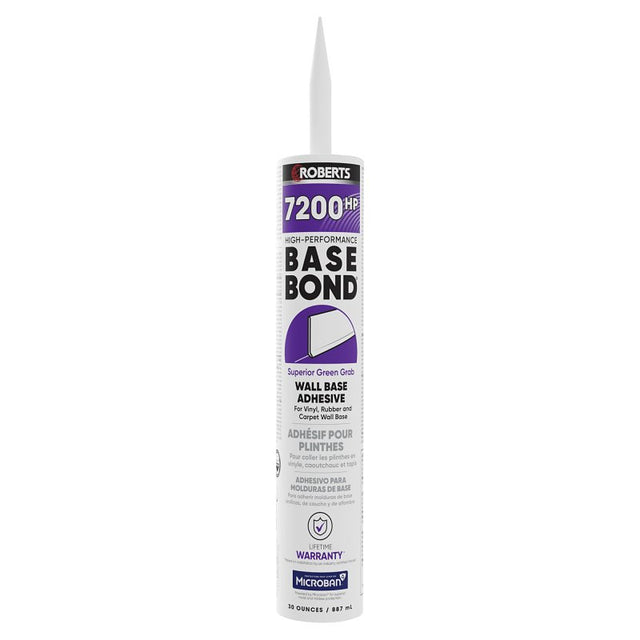 Roberts 7200-HP30 Wall Base Adhesive, Tan, 30 oz Tube, Pack of 12