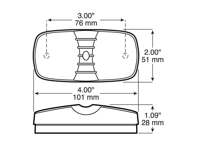 PM V38A Marker/Clearance Light, 9 to 32 V, LED Lamp, Amber Lens, Surface Mounting