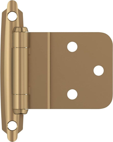 Amerock BPR3428CZ Cabinet Hinge, 105 deg Hinge Opening, 3/8 in Inset, Self-Closing Close, Champagne Bronze