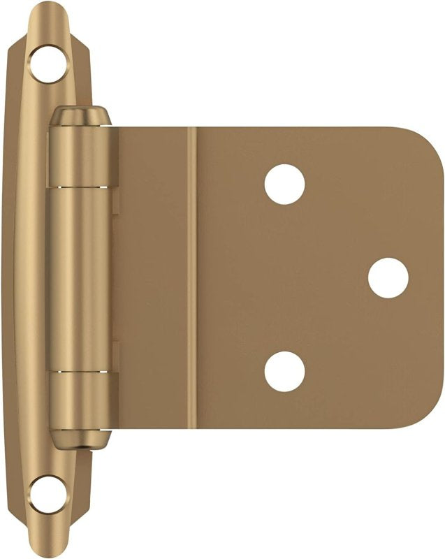 Amerock BPR3428CZ Cabinet Hinge, 105 deg Hinge Opening, 3/8 in Inset, Self-Closing Close, Champagne Bronze