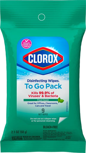 Clorox 1665 Disinfecting Wipes, 8 in L, 7 in W, Fresh, 1-Ply, Pack of 24