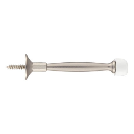 National Hardware 236 Series N830-550 Rigid Door Stop, 4 in Projection, Zinc, Satin Nickel