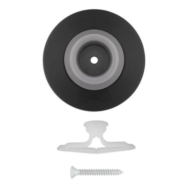 National Hardware N830-584 Concave Door Stop, 4 in Dia Base, Matte