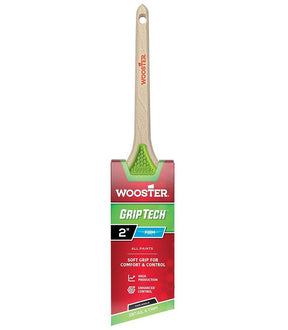 Wooster GripTech Series 5400-2 Paint Brush, 2 in W, Thin Angle Brush, 2-7/16 in L Bristle, Polyester Bristle