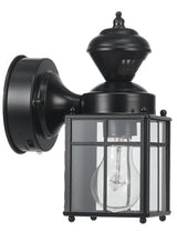globe Franklin 60000001 Motion-Sensing Wall Lantern, LED Lamp, Black Fixture, Matte Black Fixture, Pack of 2