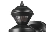 globe Franklin 60000001 Motion-Sensing Wall Lantern, LED Lamp, Black Fixture, Matte Black Fixture, Pack of 2