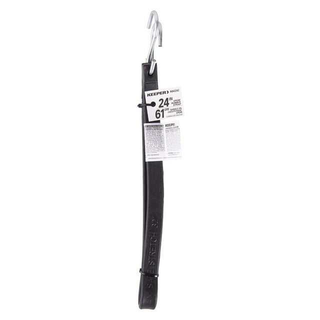 Keeper A06224Z Tarp Strap, 24 in L, EPDM, Black, S-Hook End