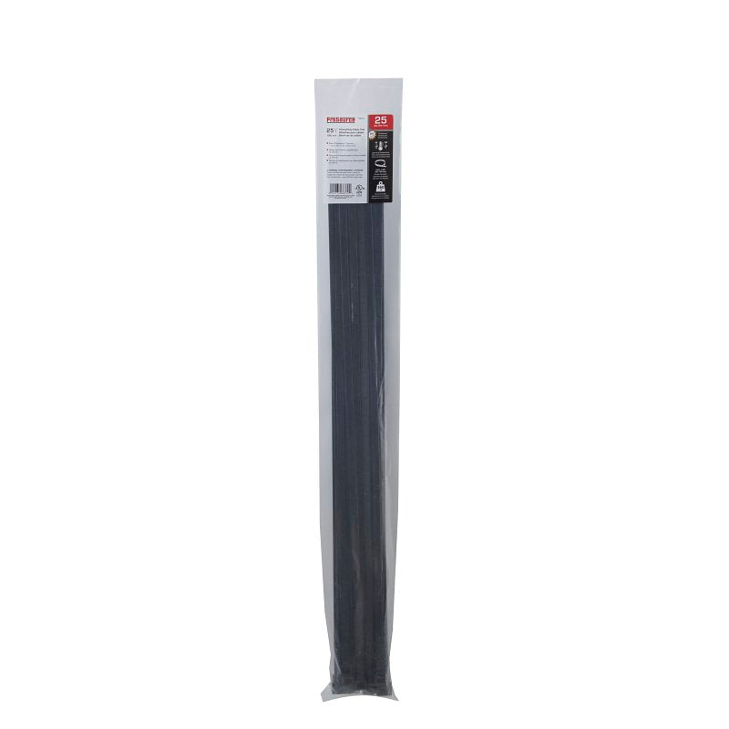 ProSource CT0922 Cable Tie, 25-9/16 inches, 180lb Tensile Strength, Self-Locking Locking, Nylon, Black