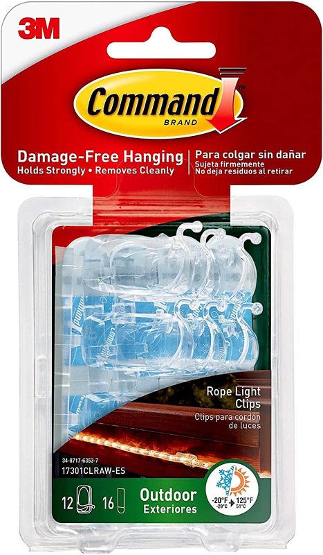 Command 17301CLRAW-ES Rope Light Clip, Plastic, Clear