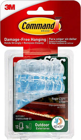 Command 17301CLRAW-ES Rope Light Clip, Plastic, Clear