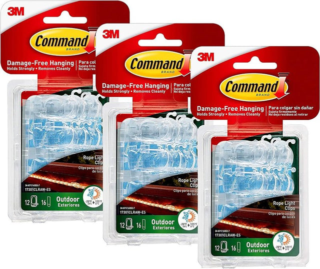 Command 17301CLRAW-ES Rope Light Clip, Plastic, Clear