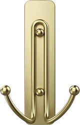 Command 17036BR-ES Double Hook, 4 lb, 1-Hook, Plastic, Gold, Satin Brass