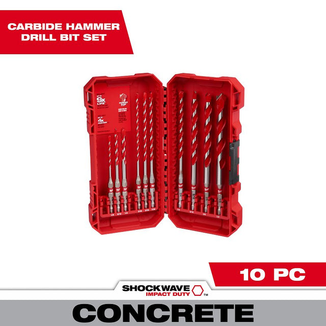 Milwaukee SHOCKWAVE Impact Duty Series 48-20-9058 Drill Bit Set, 10-Piece, Carbide