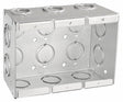 Southwire TB-325-UPC Masonry Box, 3-Gang, 16-Knockout, 1/2, 3/4 in Knockout, Steel, Silver, Galvanized