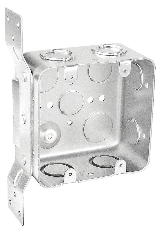Southwire MGSB-2F-UPC Switch Box, 2-Gang, 10-Knockout, 1/2, 3/4 in Knockout, Steel, Silver, Galvanized