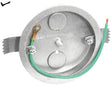 Southwire 56111-OW-UPC Ceiling Pan Box, 4 in W, 1/2 in D, 2-Knockout, Steel, Silver, Galvanized