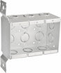 Southwire TB-325-F-UPC Welded Masonry Box, 3-Gang, 14-Knockout, 1/2, 3/4 in Knockout, Steel, Silver, Galvanized
