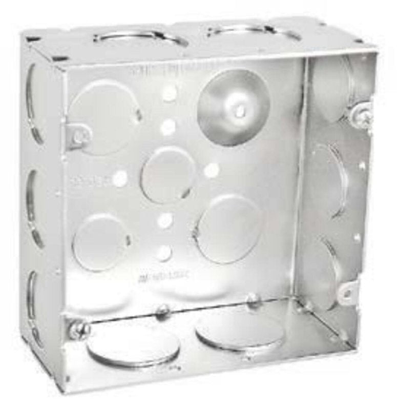 Southwire 72171-3/4-1W-UPC Welded Junction Box, 2-Gang, 14-Knockout, 1/2, 3/4, 1 in Knockout, Steel, Silver
