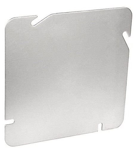 Southwire 72C1-UPC Flat Blank Cover, 4-11/16 in W, Square, Steel, Silver, Zinc-Plated