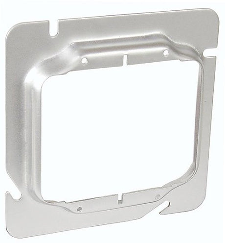 Southwire 72C17-UPC Device Ring, 4-3/4 in W, Square, 2-Gang, Steel, Silver, Galvanized
