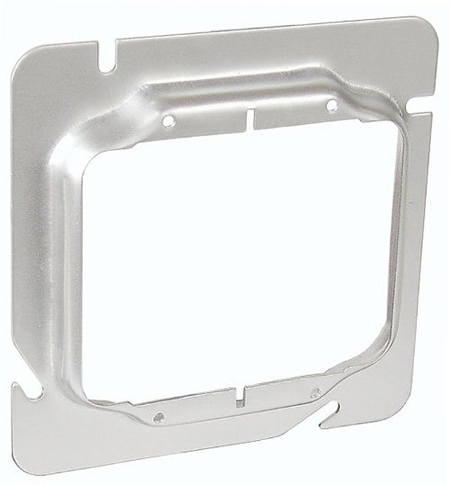 Southwire 72C17-UPC Device Ring, 4-3/4 in W, Square, 2-Gang, Steel, Silver, Galvanized