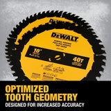 DEWALT DWA110CMB Series Circular Saw Blade Set, Specifications: 5/8 in Arbor Size, 0.094 in Kerf, 60 Teeth, Carbide