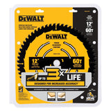 DEWALT DWA11260 Saw Blade, 12 in Dia, 1 in Arbor, 60-Teeth, Carbide Cutting Edge
