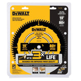 DEWALT DWA11080 Circular Saw Blade, 10 in Dia, 1 in Arbor, 80-Teeth, Carbide Cutting Edge, Applicable Materials: Wood